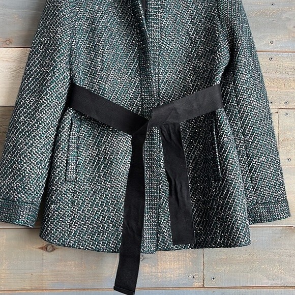 NWT Ann Taylor Tweed Mid Length Belted Blazer Jacket XS - Picture 4 of 15